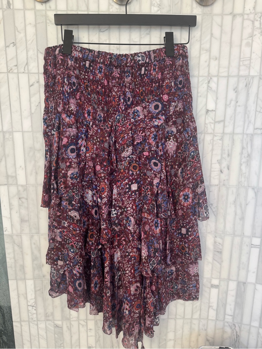 Etoile Isabel Marant Brigette Smocked Ruffle Skirt - Picture 8 of 8